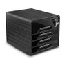 CEP Smoove Secure Filing Module, 4 Drawers, Black, a compact and secure office filing cabinet with four drawers and a lock for document storage.