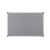 Bi-Office SA2102170 Felt Noticeboard, 2400mm x 1200mm, Grey, front view of a large rectangular felt noticeboard with a grey surface and silver aluminium frame.