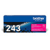 Brother TN-243M Toner Cartridge, Magenta, Single Pack, Standard Yield, includes 1 x toner cartridge, Brother Genuine Supplies, in blue and pink packaging