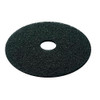 Stripping Floor Pad, 380mm, black, Pack of 5, round floor stripping pad with a central hole for floor cleaning and stripping applications.