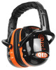 Quality Ear Defender 31db Noise Protection Earmuff, black and orange hearing protection earmuffs with adjustable headband.