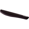 Fellowes PlushTouch Keyboard Wrist Rest, Featuring Microban Antimicrobial Protection, Black, 9252103, image of a black ergonomic wrist support for keyboard users with a cushioned surface.