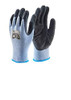 MULTI-PURPOSE GLOVES BLACK XXL, a pair of black and grey gloves with blue cuffs designed for versatile use.