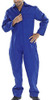 FIRE RETARDANT BOILERSUIT ROYAL BLUE 40, a man wearing a full-body royal blue fire-resistant boiler suit with a front zipper, long sleeves, and a chest pocket, designed for safety and protection in industrial environments.