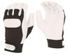 Beeswift DGVCL DRIVERS GLOVE CUFF L, White/Black, pair of driver gloves with white and black design, padded palms, and cuff for enhanced grip and protection.