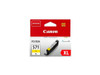 Canon CLI-571XL Yellow High Yield Ink Cartridge 0334C001, package with red and white design, Yellow label indicating high yield, and compatible with PIXMA printers.