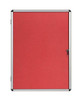 Bi-Office Enclore - Felt Interior Display Cabinet, red felt interior with a lockable door and silver frame.