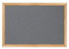 Bi-Office Earth-it Prime Felt Board with Oak Frame, 900 x 600 mm, Grey, showing a rectangular grey felt surface surrounded by a light wooden frame.