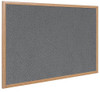 Bi-Office FB8542239 Earth It Felt Board with Executive Oak Frame 22 mm, wooden framed felt notice board with gray felt surface for office or classroom use.