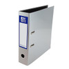 Oxford Premium A4 Lever Arch File, Silver Single Folder, Heavy Duty, upright view showing the metal rings and label holder on the spine.