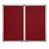 Bi-Office Indoor Double Door Display Case 2400 x 1200 Burgundy Felt Pin Board with Aluminium Lockable Glazed Framing, featuring double doors and lockable aluminium framing for secure display.