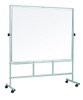 Bi-Office Revolver Plus Double-Sided Dry Erase Magnetic Board, Plain/Plain, 180 x 120 cm, with magnetic surface, mobile stand with wheels, ideal for classrooms and offices.