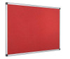 Bi-Office Notice Board Maya, Red Felt, Aluminium Frame, 60 x 45 cm, wall-mounted notice board with a red felt surface and silver aluminium framing.