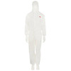 3M Protective Coverall, 4520-4XL white protective coverall with hood, long sleeves and full-length legs, designed for safety and contamination protection.