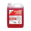 2Work Washroom Cleaner and Descaler 5 Litre, red liquid in a plastic jug with a handle and white cap, featuring a red and white label with product details.