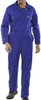 Beeswift CLICK BOILERSUIT ROYAL BLUE 40, man wearing a royal blue protective work boilersuit with front zips, pockets, and long sleeves.