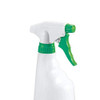 2Work Trigger Spray Refill Bottle Green (Pack of 4), a close-up of a white spray bottle with a green trigger and green cap.