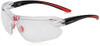 Bolle IRIDPSI2 Iris Spectacles Lens Bi Material Frame, +2 Reading, Clear, sports safety glasses with transparent lenses and black-red temples for eye protection and vision correction.