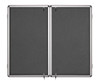 Bi-Office Indoor Double Door Display Case 2400 x 1200 Grey Felt Pin Board with Aluminium Lockable Glazed Framing, showcasing a sleek, lockable glass display with grey felt pin board surface on double doors.