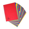 Elba A4 A to Z Pressboard Indices, colorful alphabetical tabs with red cover and multicolored pages for organizing documents.