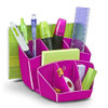 CEP CepPro Gloss Desktop Organizer with 8 Compartments - Pretty Pink, holding pens, highlighters, ruler, sticky notes, and small accessories.