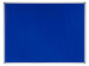 Bi-Office Earth Notice Board, Blue Felt Board with Aluminium Frame, 90 x 60 cm, blank presentation surface suitable for displaying notices and important information.