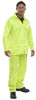 NYLON B-DRI SUIT SATURN YELLOW XXXXL, front view of a man wearing a high-visibility yellow waterproof suit with jacket and pants for outdoor work or sports.