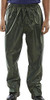 NYLON B-DRI TROUSERS OLIVE GREEN M, a pair of lightweight, waterproof nylon trousers in olive green with an elastic waistband.
