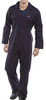 Beeswift RPCBSN50 CLICK REGULAR BOILERSUIT, NAVY BLUE, 50 inches / 124cm, full-length men's work coverall with long sleeves, button-up front, and chest pockets.