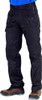 CLICK ACTION WORK TROUSERS BLACK 38, black work trousers with multiple pockets and zipper details, suitable for industrial or outdoor activities.
