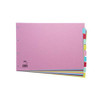 Elba A3 10 Part Dividers - Multi-Colour, pink divider with colorful tab labels on the right side for organizing files.