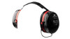 3M PELTOR Optime III Earmuffs, 35 dB, Black/Red, Neckband, H540B-412-SV, with adjustable headband and padded ear cups for hearing protection in noisy environments.