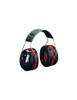 3M PELTOR Optime III Earmuffs, 34 dB, Black/Red, Helmet Mounted, H540P3E-413-SV, showing over-ear hearing protection headphones with adjustable headband in black and red color.