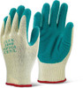 MULTI-PURPOSE GLOVES GREEN M, pair of green and beige gloves with textured grip for versatile use.