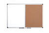 Bi-Office XA0502170 Maya Aluminium Frame Combo Board 120x90cm DD, whiteboard and corkboard combo with aluminium frame for office meetings and presentations.
