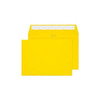 Blake Creative Colour C5 162 x 229 mm 120 GSM Peel and Seal Wallet Banana Yellow Envelopes, box of 250 C7 envelopes, showing a bright yellow peel and seal wallet envelope with a transparent strip on the flap for sealing.