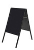 Bi-Office Chalkboard, A-Frame black chalkboard with a 69 x 90 cm black surface framed in MDF, standing on four black legs for indoor or outdoor use.