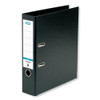Elba A4 70 mm Plastic Lever Arch File, Black, 100202169, black plastic lever arch file with metal rings and label holder for organizing documents.