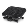 Kensington Adjustable Ergonomic Foot Rest - SoleMassage under desk foot rest for improved posture, siatica and orthopedic relief with stimulating massage surface - Black (56155EU), black foot rest with textured massage surface and adjustable height for ergonomic support.