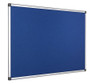 Bi-Office Notice Board Maya, Blue Felt, Aluminium Frame, 180 x 120 cm, classroom or office notice board with a durable blue felt surface for posting notices and messages.