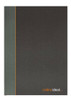 Collins 6448 Ideal Case Bound A4 Feint, Black, Ruled Book, front cover view with black hardcover and grey spine, 384 pages.