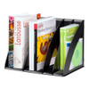 CEP VertiCep Module Attachable for Book Rack and Sorter Capacity A4 Black Ref 675, image of a black A4-sized book organizer holding various books and CDs.