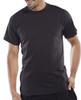 CLICK HEAVY WEIGHT TEE SHIRT BLACK M, front view of a man wearing a black heavy weight t-shirt, casual clothing