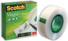 3M Scotch Magic Tape, 25 mm x 66 m - Clear, roll of transparent adhesive tape with product packaging showing the brand and tape features.