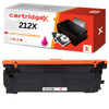 Cartridgex Compatible HP 212X High Capacity Magenta Toner Cartridge (W2123X), toner cartridge with orange and black design, and packaging box showing the product image and description.