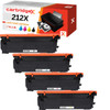 Cartridgex Compatible HP 212X High Capacity Toner Cartridge Multipack – Black, Cyan, Magenta & Yellow, four toner cartridges in black, cyan, magenta, and yellow with respective model numbers, for use in high-capacity laser printers.