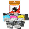 Compatible 5 Pack Ink Cartridge Set Replacement For Brother LC-521 CMYK Plus Extra Black