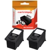Cartridgex Compatible 2 Pack Black Ink Cartridge Replacement for Canon PG-560XL, high capacity ink cartridge, black ink, for Canon printers, with packaging and two ink cartridges shown.