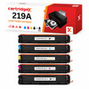 Cartridgex Compatible 5 Pack Toner Cartridge Set, replacement for HP 219A, includes black and color toner cartridges for high-quality printing.