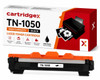 Cartridgex Compatible Black Toner Cartridge For Brother TN-1050 High Capacity, black toner cartridge with packaging box and printer print sample.